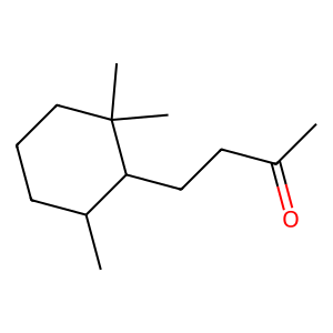 Structure of 2-butanone,4-(2,6,6-trimethyl-1,3-cyclohexadien-1-yl)
