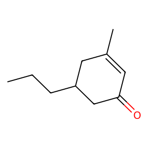 Structure of 2-cyclohexen-1-one, 3-methyl-6-(1-methylethyl)