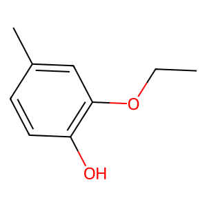 Structure of 2-ethoxy-4-methylphenol