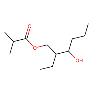 Structure of 2-ethyl-3-hydroxyhexyl-2-methylpropanoate