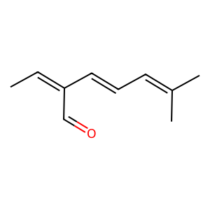 Structure of 2-ethylidene-6-methyl-3,5-heptadienal