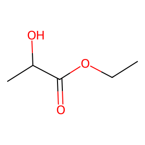 Structure of 2-hydroxypropanoic acid ethyl ester