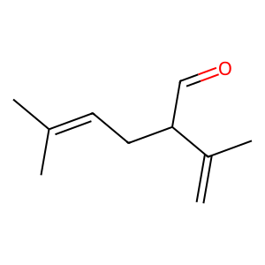 Structure of 2-isopropenyl-5-methylhex-4-enal