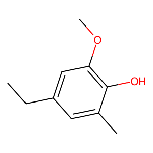 Structure of 2-methoxy-4-ethyl-6-methylphenol