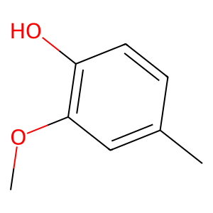 Structure of 2-methoxy-4-methylphenol
