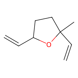 Structure of 2-methyl-2,5-divinyltetrahydrofuran