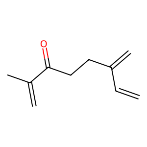 Structure of 2-methyl-6-methylene-1,7-octadien-3-one