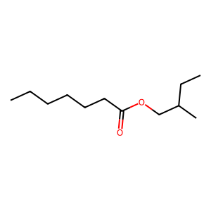 Structure of 2-methylbutyl heptanoate