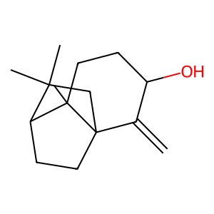 Structure of 2-methylene-6,8,8-trimethyl-tricyclo[5.2.2.0(1,6)]undecan-3-ol