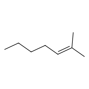 Structure of 2-methylhept-2-ene