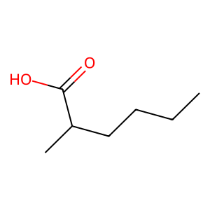 Structure of 2-methylhexanoic acid
