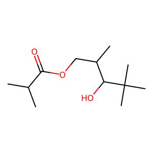 Structure of 2-methylpropanoic acid 3-hydroxy-2,4,4-trimethylpentyl ester