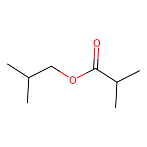 Structure of 2-methylpropyl 2-methylpropanoate