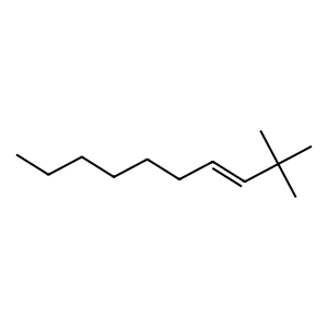 Structure of (e)-2,2-dimethyl-3-decene