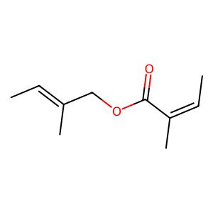 Structure of (e)-2-methyl-2-butenyl angelate