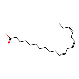 Structure of (z z z)-9 12 15-octadecatrienoic acid  methyl ester