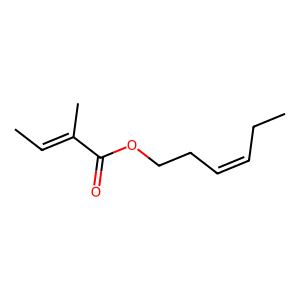 Structure of (z)-3-hexenyl  tiglate