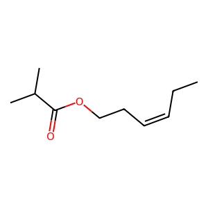 Structure of (z)-3-hexenyl isobutyrate