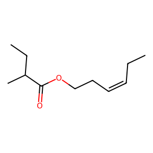 Structure of (z)-3-hexenyl-2-methylbutanoate