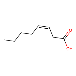 Structure of (z)-3-octenoic acid