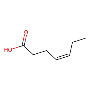 Structure of (z)-4-heptenoic acid