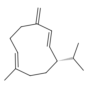 Structure of (-)-germacrene d